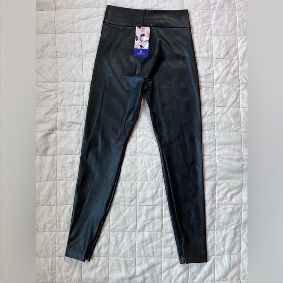 NWT Honeylove Black Vegan Leather Shaping Leggings - Small - Picture 2 of 9